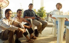 Bijumon, Ganesh, Prasanna und Ivan auf der Dachterrasse